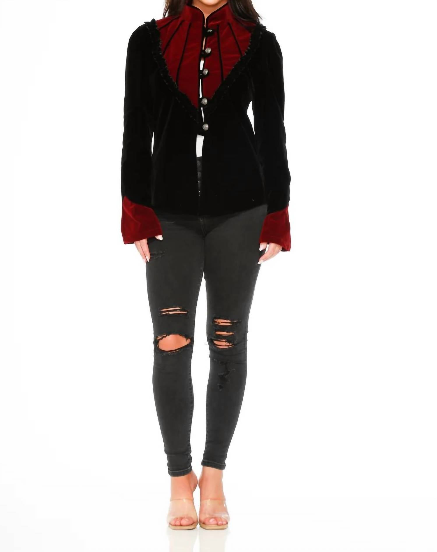 Orchid Bloom - Gothic Velvet Jacket
