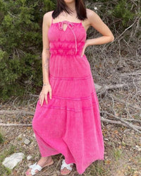 She + Sky - Cami Washed Gauze Tiered Dress