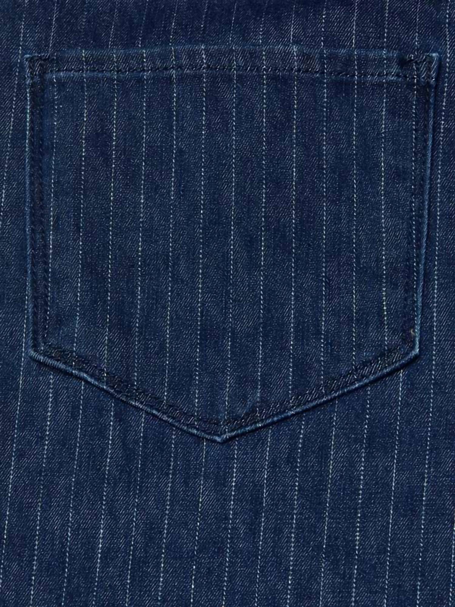 L'Agence Quincy Pinstriped Wide Leg Jean in ebony stripe - women's jeans - view 5