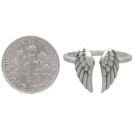 Nina Women's Artisan Angel Wing Ring in silver - women's jewelry - alternate view