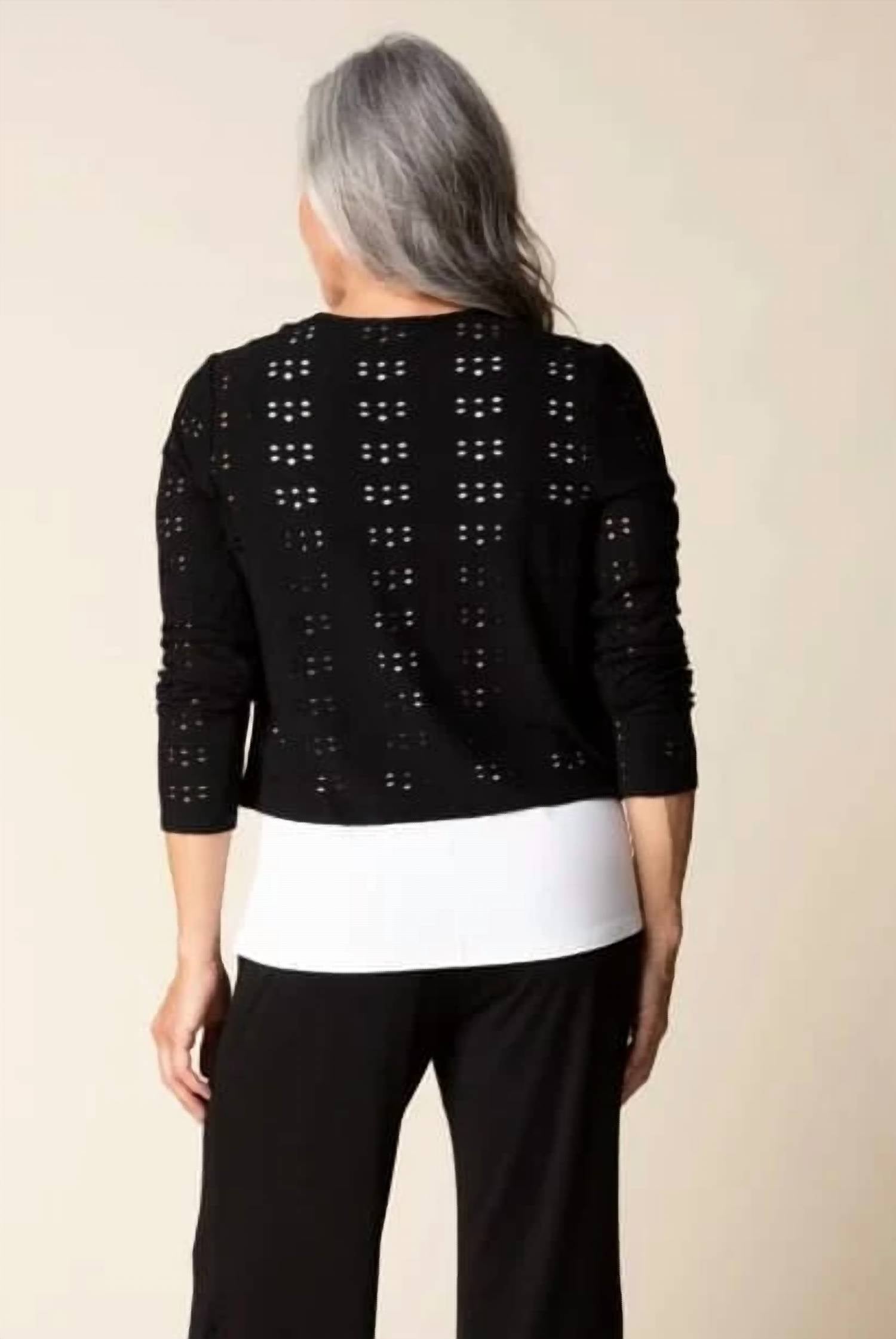 Habitat - Eyelet Blooms Open Front Jacket