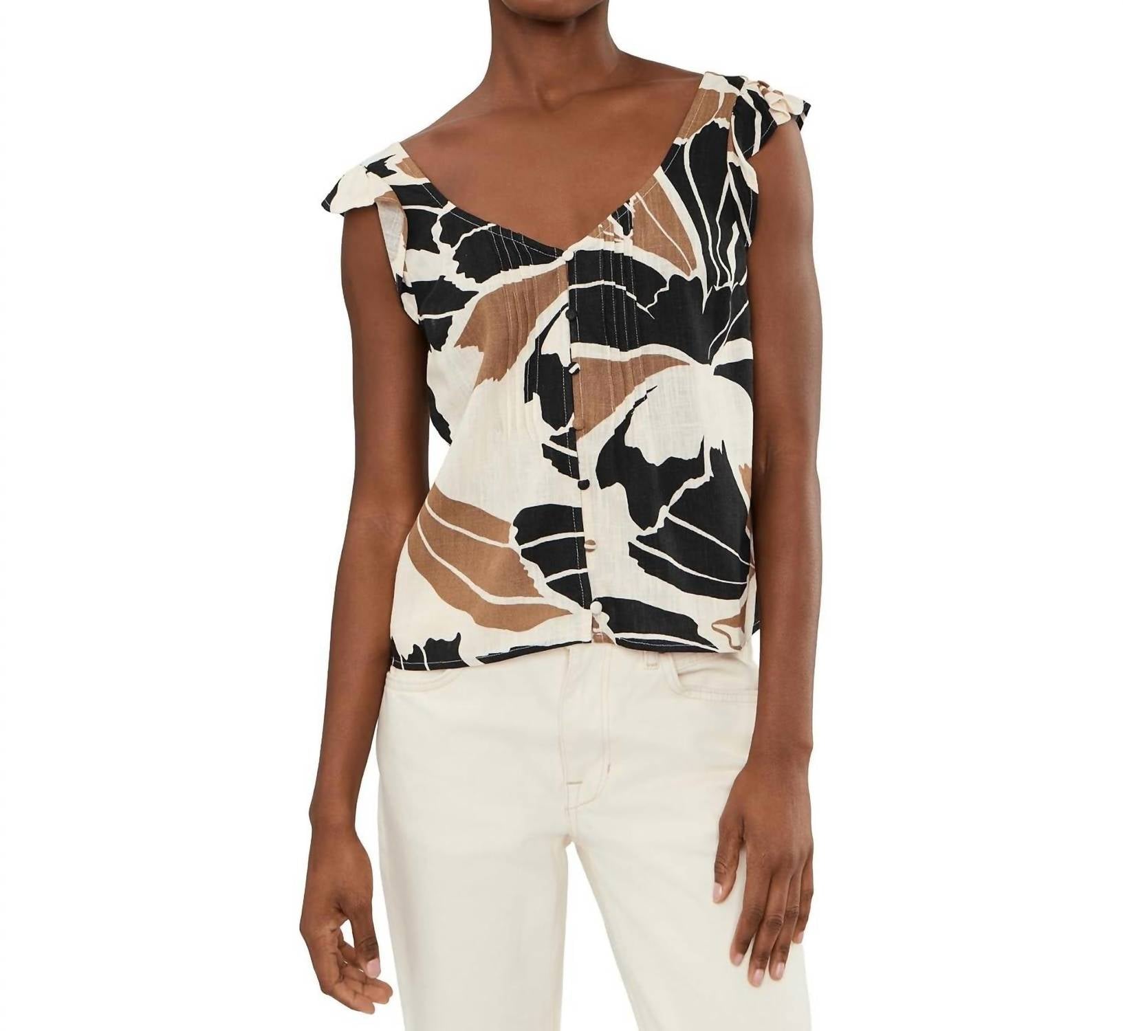 Sanctuary - Within Time Button Linen Top