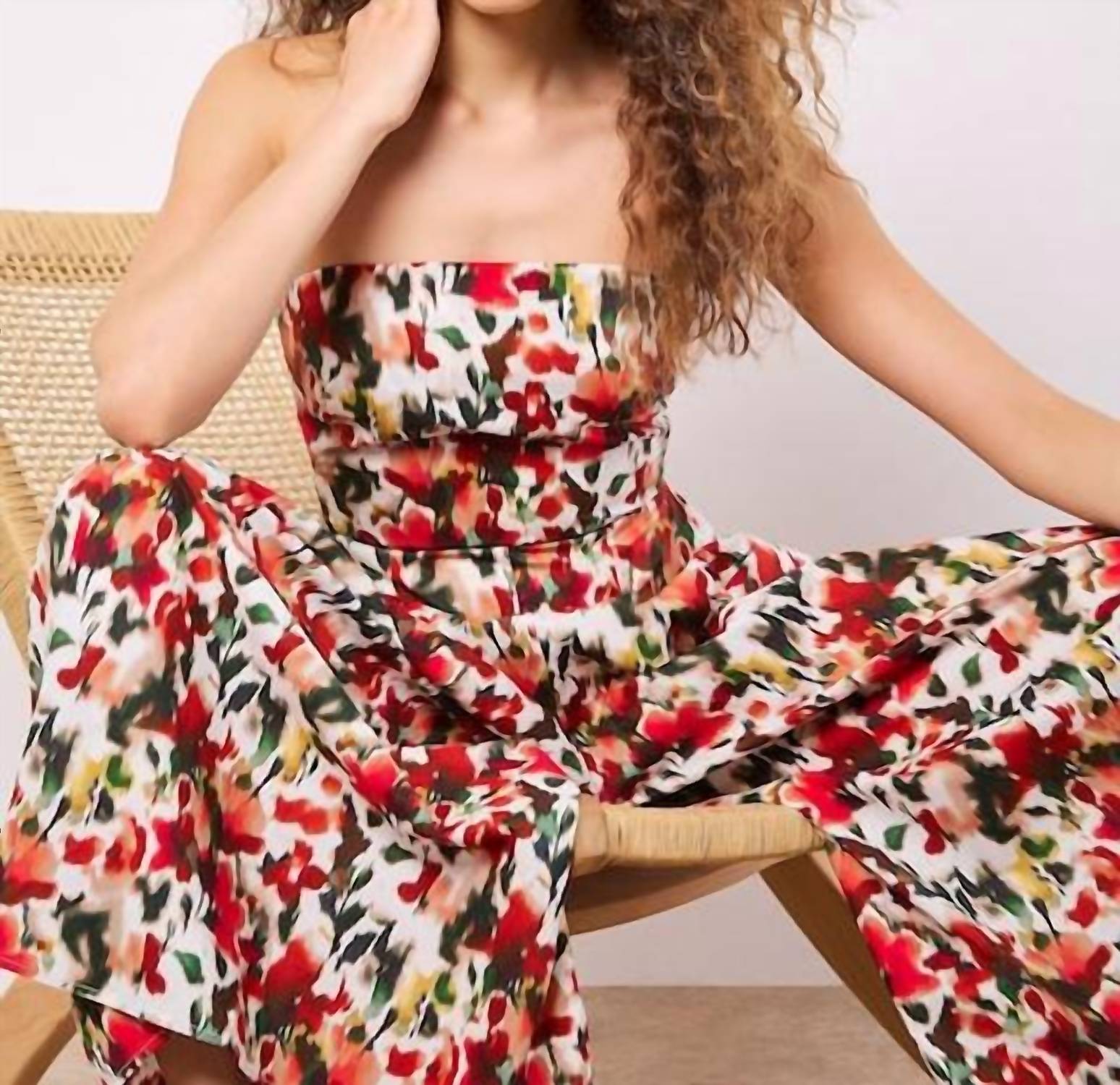 Apricot - Ikat Floral Print Jumpsuit
