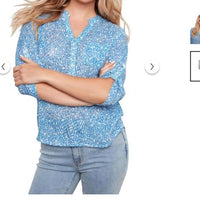 Charlie B - Printed Cotton Gauze Half-button Blouse