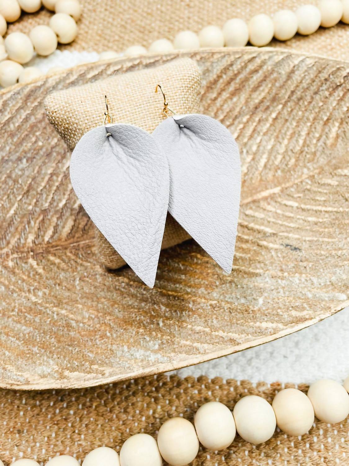 White Label - Women's Teardrop Faux Leather Earrings