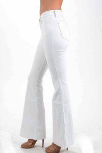 Judy Blue Cher Boho Bell Bottom Jeans in white - women's jeans - alternate view