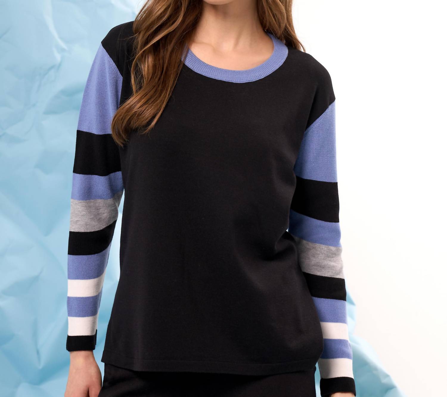 French Kyss - Color Block Sleeve Scoop Neck Tee