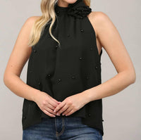 Fate - Pearl Embellished Halter Top