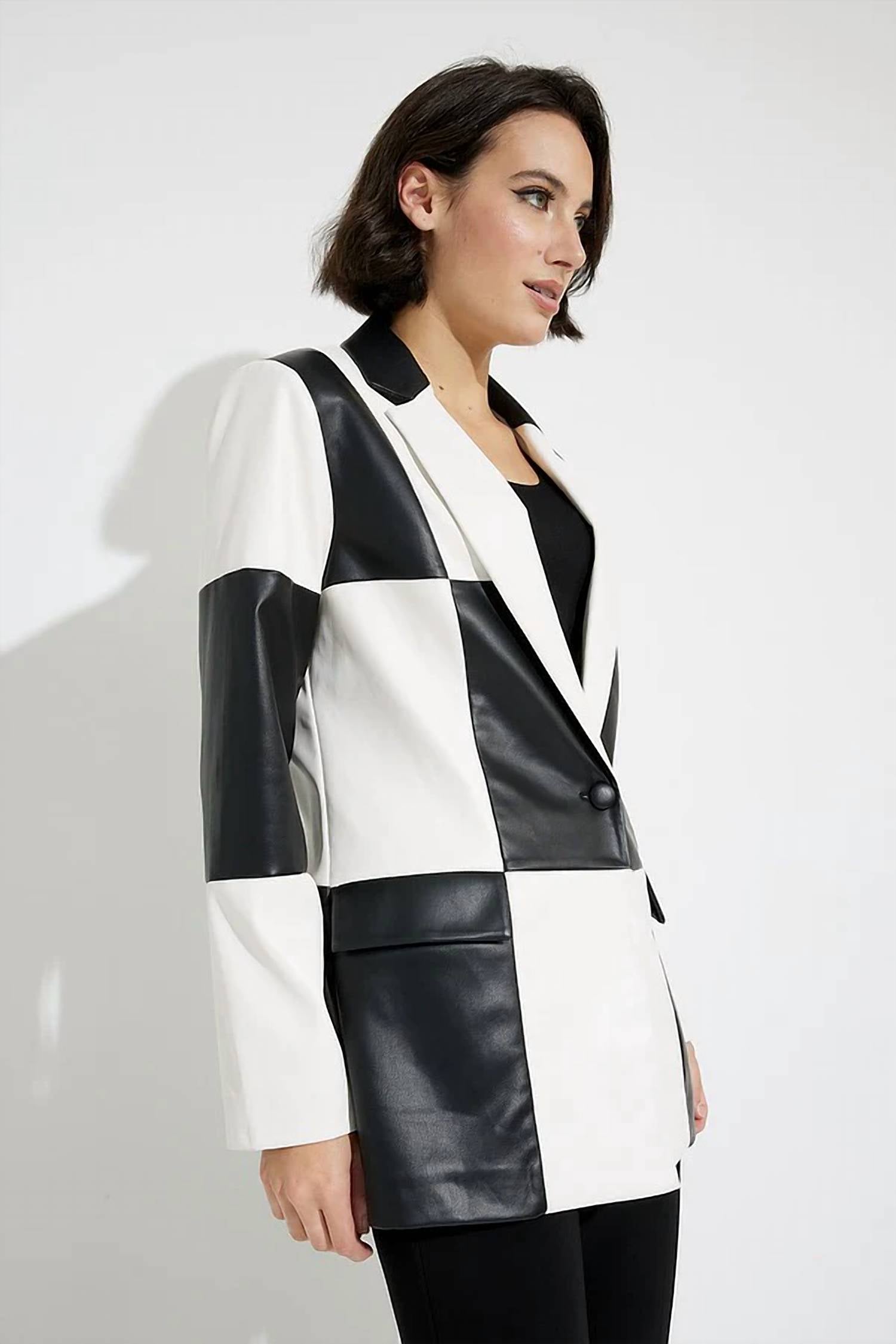 Joseph Ribkoff - Finn Faux Leather Patchwork Jacket