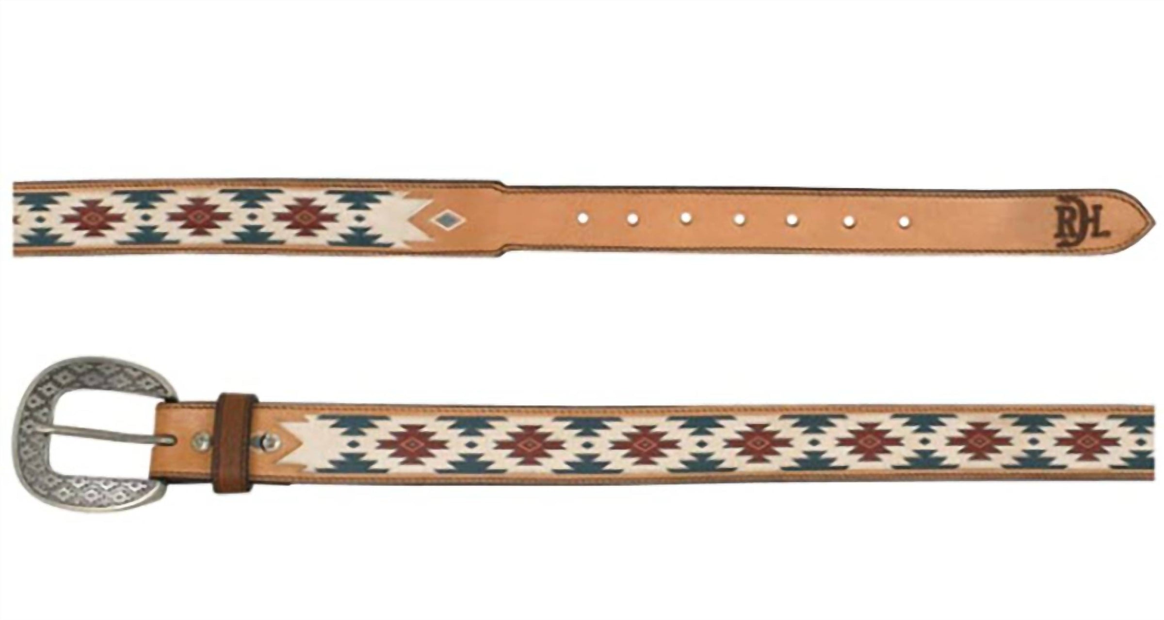 Red Dirt Hat Company Women's Painted Leather Taper Belt in tan multi - women's accessory