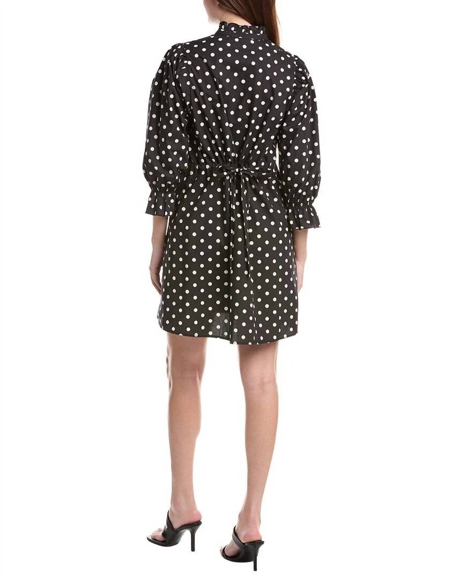 Flora Bea Adelina Dots Dress in black - women's dress - detail view
