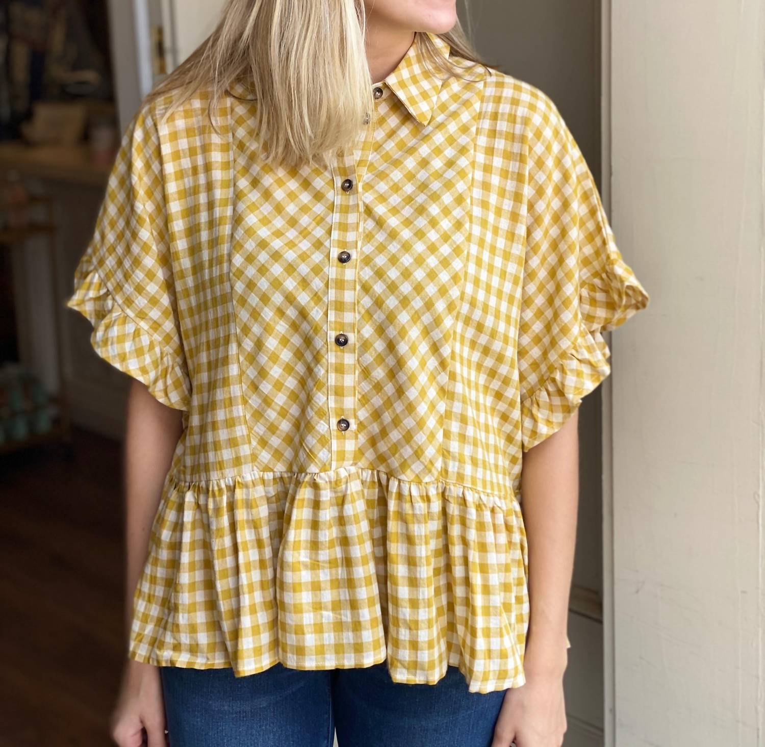 Belle - Southern Gingham Top