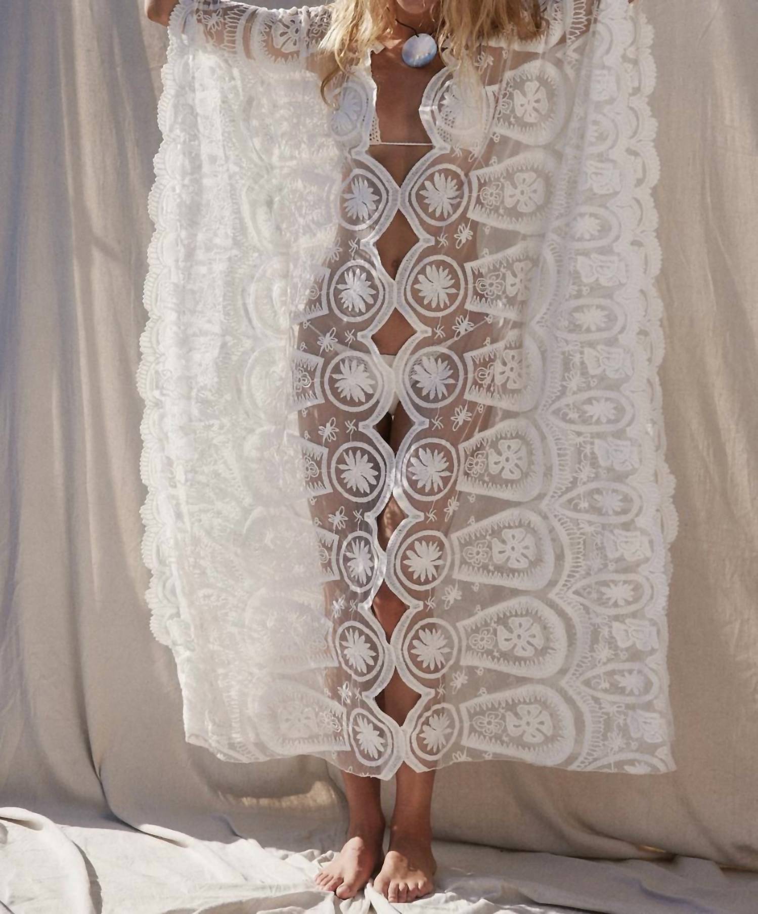 JEN'S PIRATE BOOTY Pixie Mykonos Kaftan Coverup in salt pixie - women's swimwear