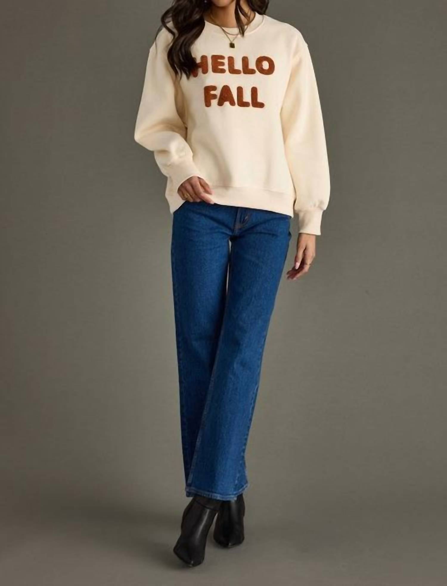 Panache Apparel - Hello Fall Graphic Sweatshirt