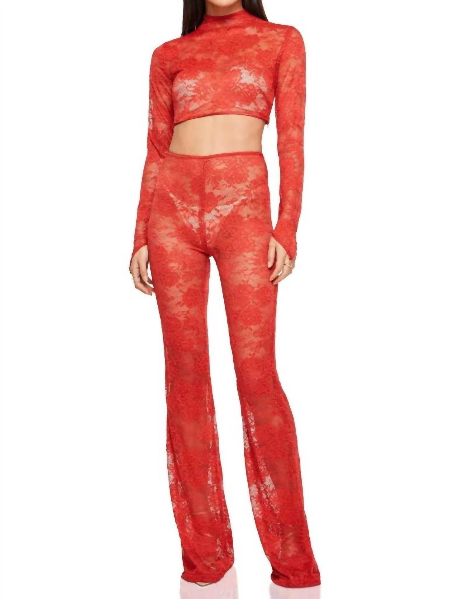 Nookie - Heaven Lace Set Crop Top And Pants