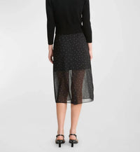Vince - Sheer Dot Straight Midi Skirt