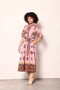 maude vivante Remi Midi Dress in floral motifs - women's dress - alternate view