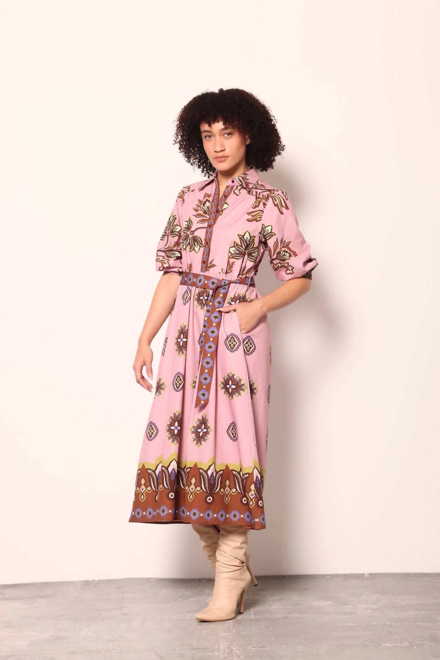 maude vivante Remi Midi Dress in floral motifs - women's dress - alternate view