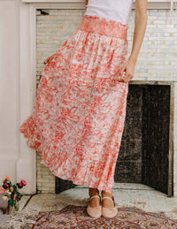 LOVE THE LABEL Easy Slip On Midi Skirt in joni print - women's skirt - alternate view