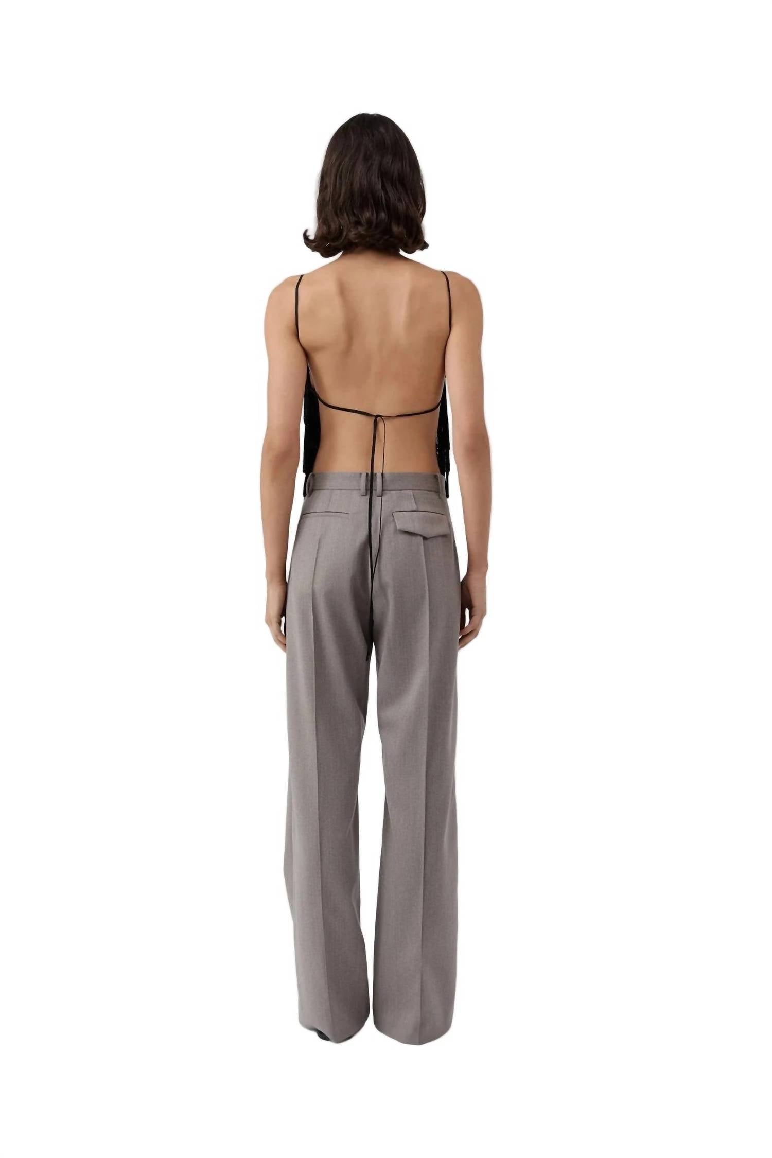 St. Agni Women's Oupa Pintuck Pants in doe - women's pants - detail view