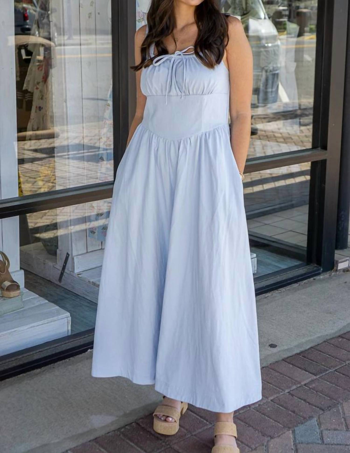 Aureum - Clair Twill Corset Midi Dress