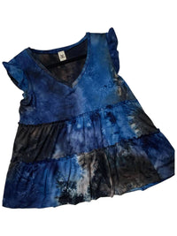 Sew In Love - Women's Baby Doll Ruffle Sleeve Tie Dye Tank Top