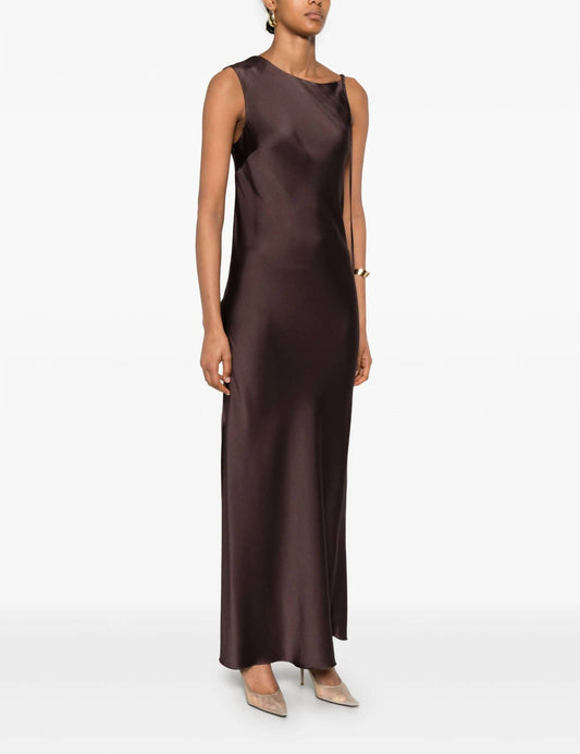 Alysi - Abito Liquid Satin Asimmetrico Melansana