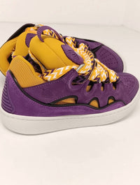 LANVIN Women's Curb Chunky Low Top Sneakers in purple yellow - women's sneaker - view 7