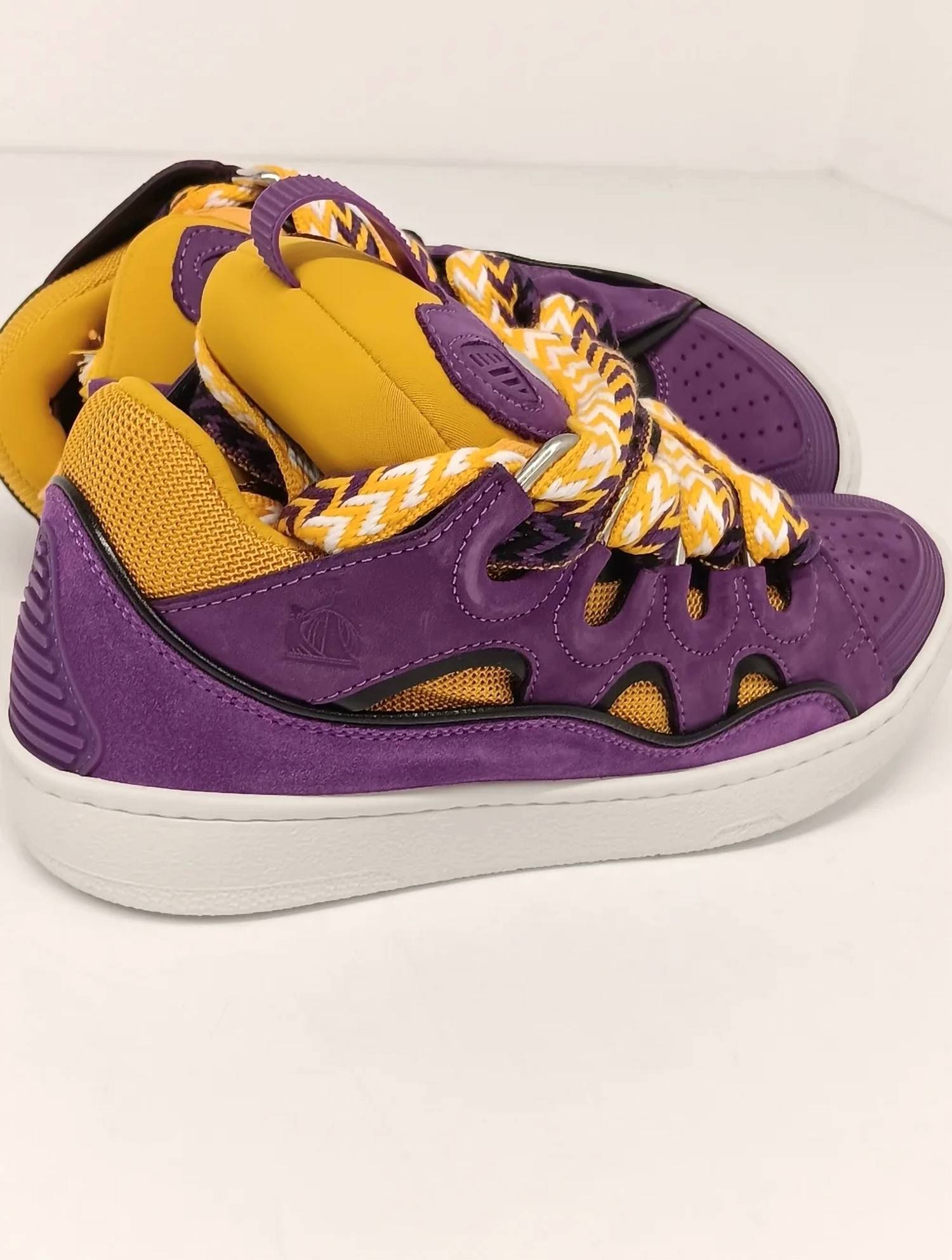 LANVIN Women's Curb Chunky Low Top Sneakers in purple yellow - women's sneaker - view 7