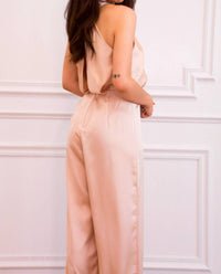 Maniju - Drawn To You High Neck Satin Jumpsuit