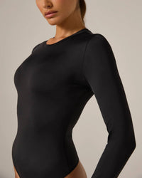 7Diamonds Sleek Long Sleeve Bodysuit in black - women's shirt - alternate view