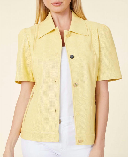 Dolce Cabo - Vegan Leather Perforated Short Sleeve Shirt Jacket