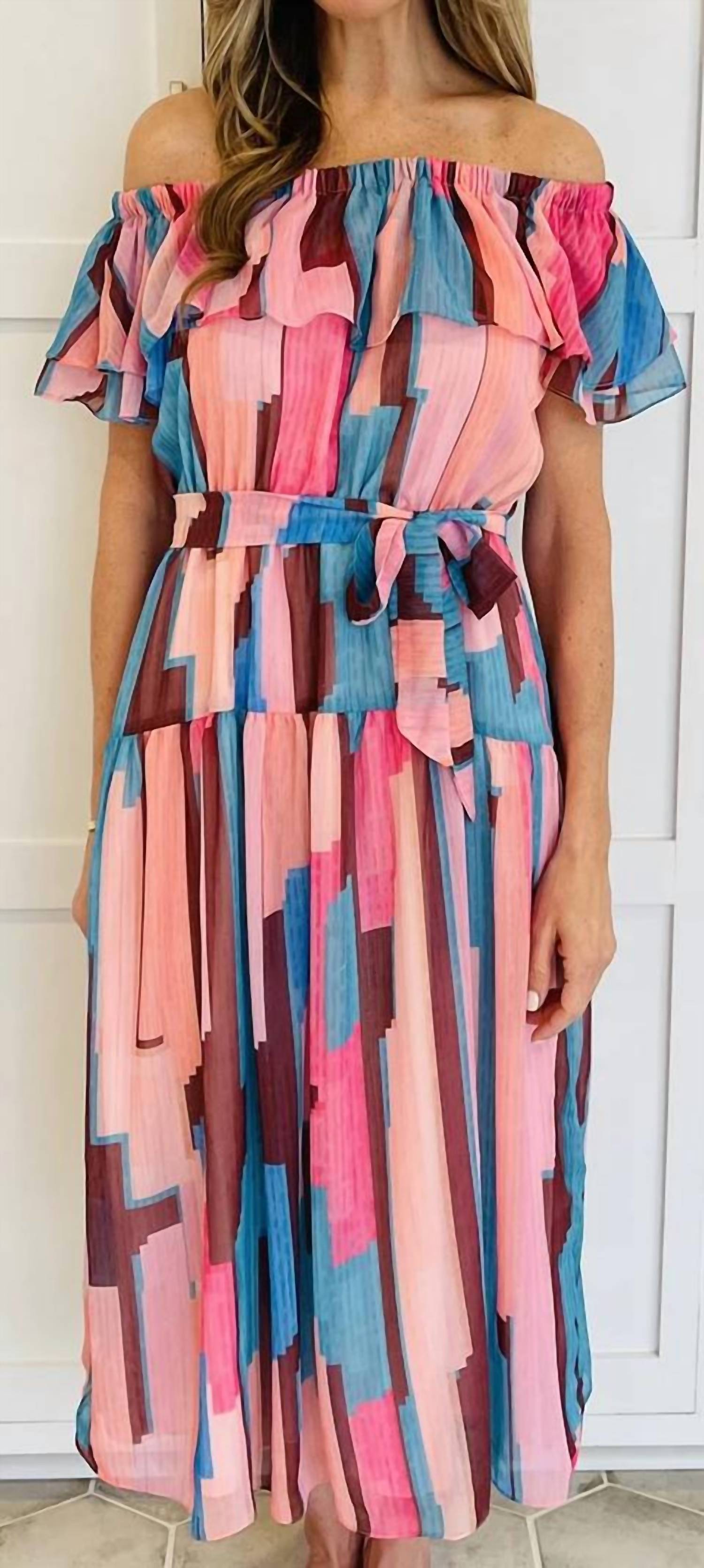 Willa Story Adeline Dress in pink multi - women's dress
