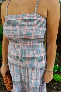 Lilbelle By Lilbelle - Dal Plaid Smocked Maxi Dress