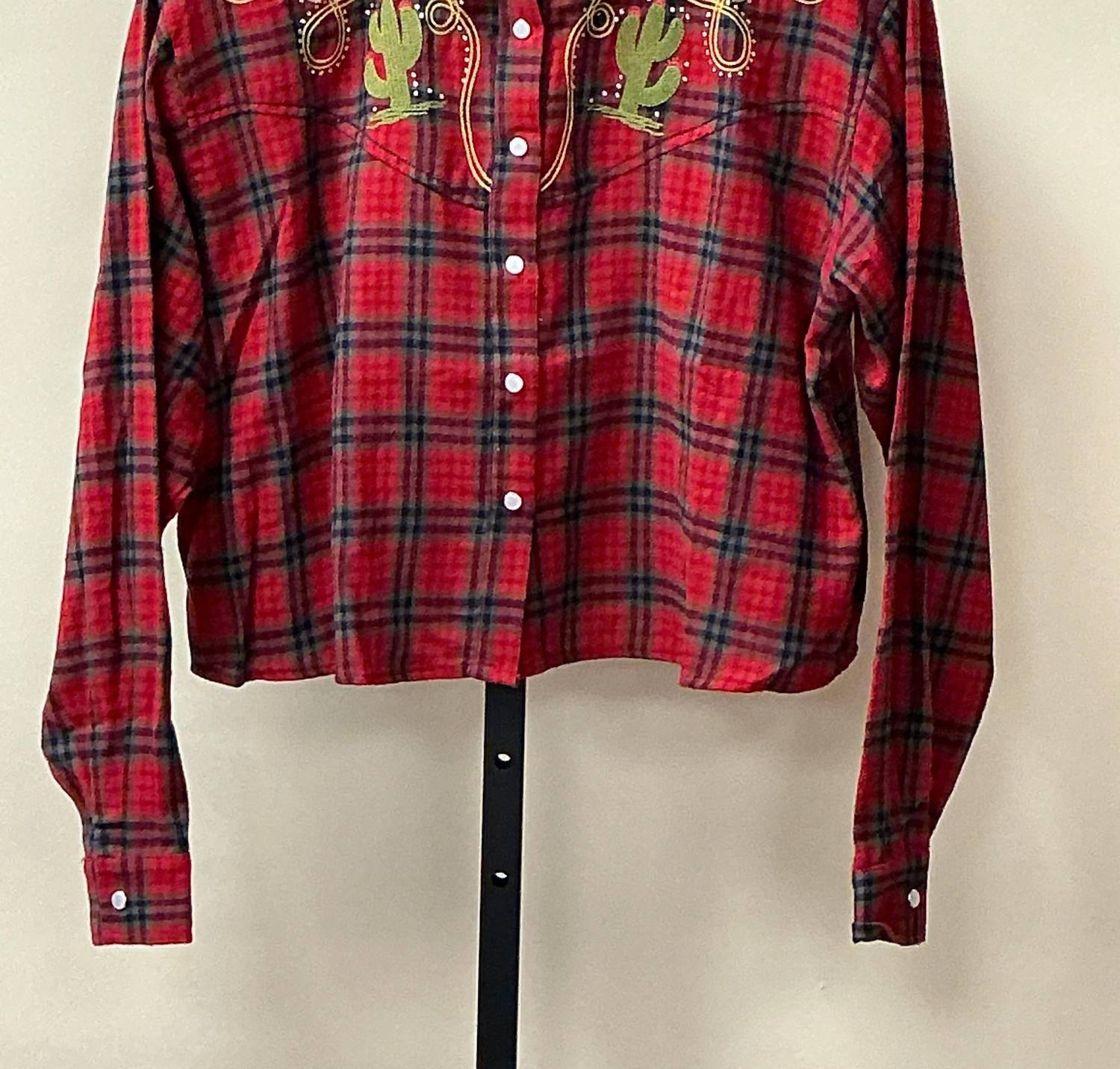 PINCH Women's Plaid Western Shirt in maroon - women's shirt