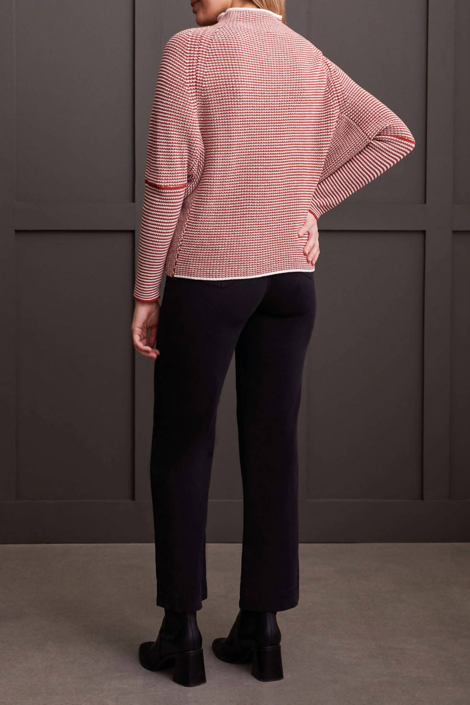 Tribal - Stripe Mock Neck Sweater