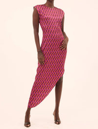 Misa Los Angeles Lydia Dress in geo sixty satin - women's dress