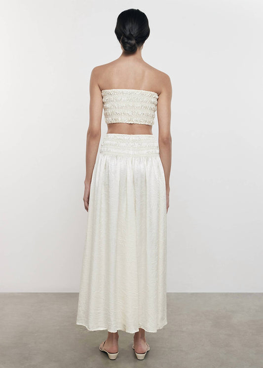 Enza Costa - TEXTURED SATIN SMOCKED TOP