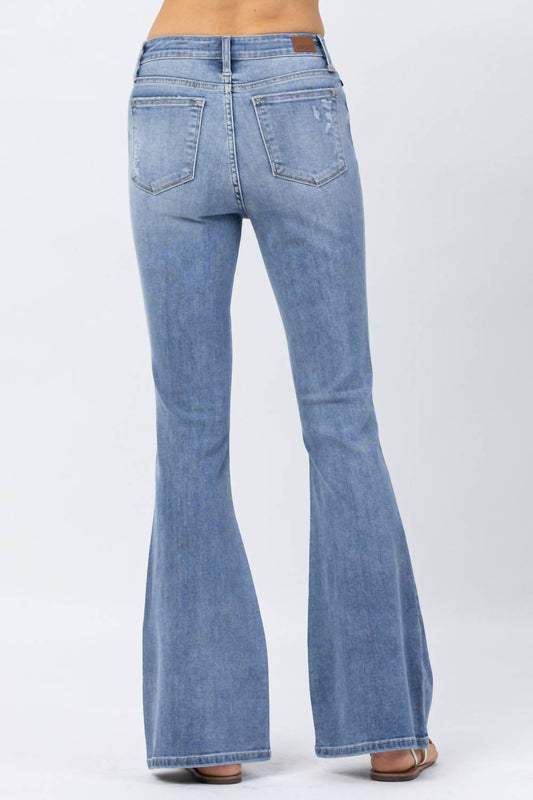 Judy Blue - Hi-rise Destroyed Flare Jeans