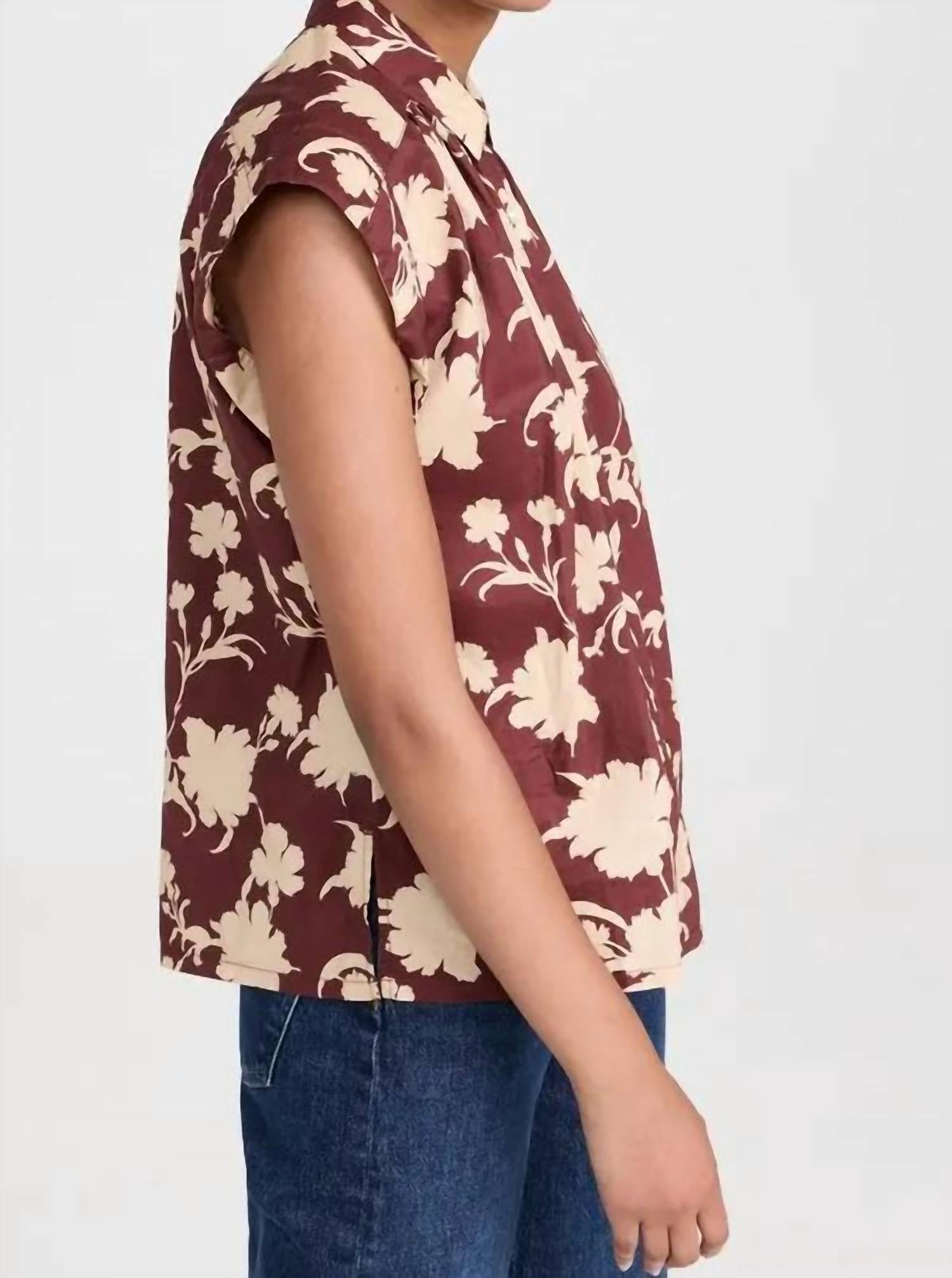 TROVATA Della Classic Shirt in port shadow - women's blouse - alternate view