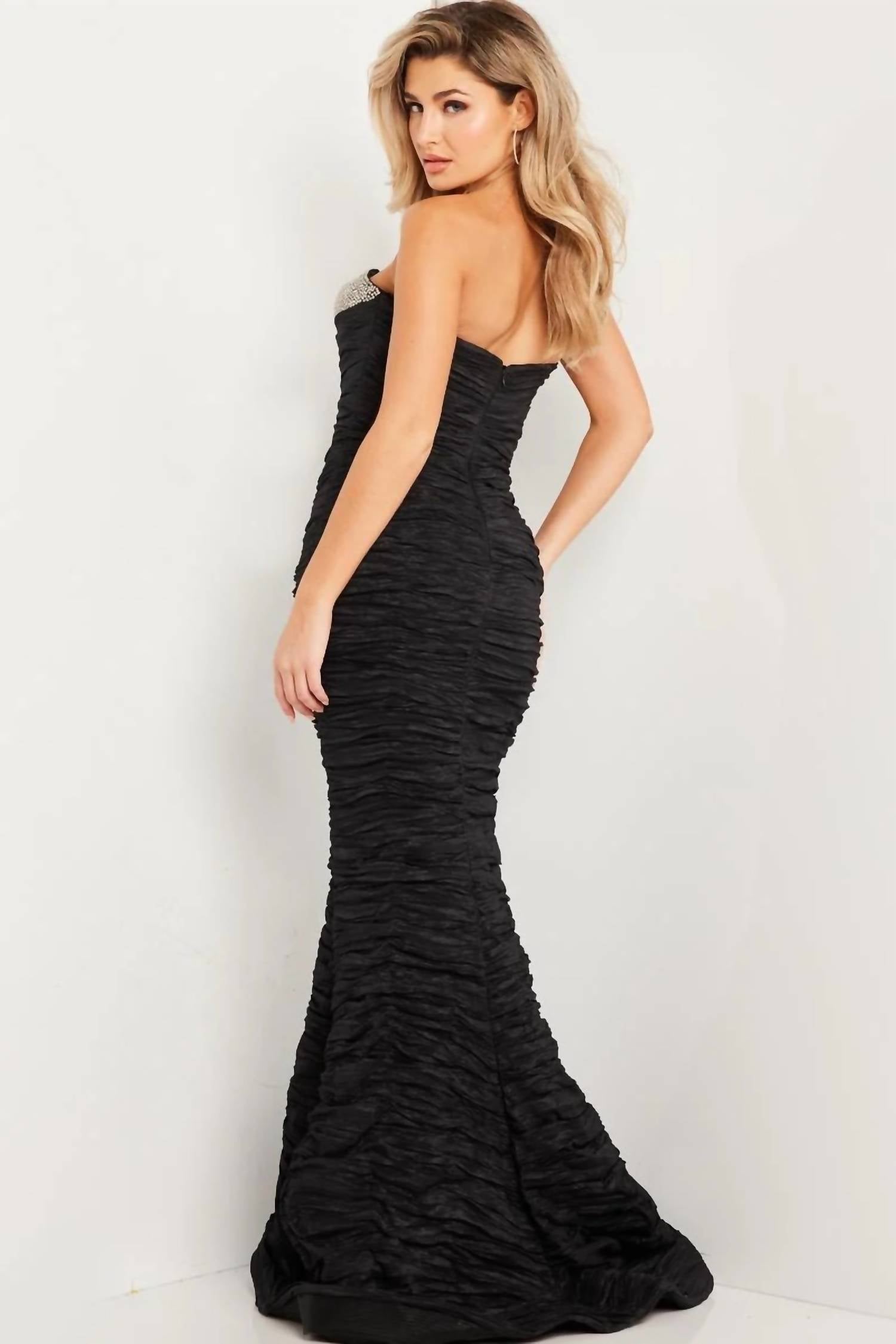 JOVANI Strapless Mermaid Formal Gown in black - women's dress - alternate view