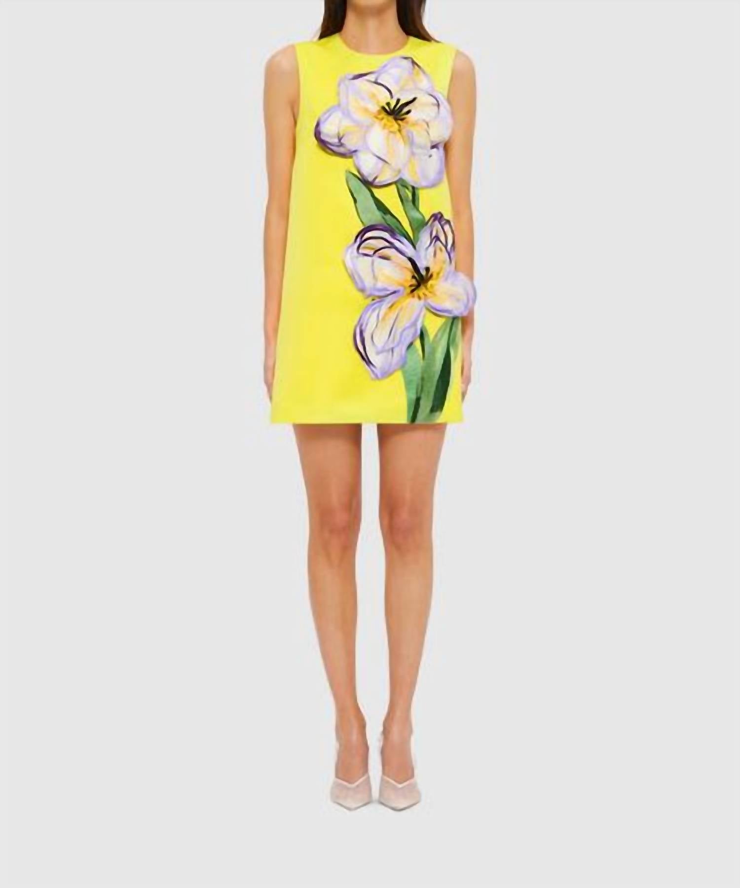 Leo Lin - Yvonne Applique Floral Mini Dress