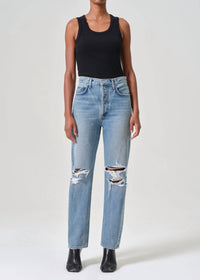 Agolde - '90s Pinch Waist Ripped High Waist Straight Leg Jeans