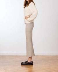 Avenue Montaigne Leo Flare Cut Pants in plaidure - women's pants - detail view
