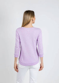 Elliott Lauren - Silvie Rib Three-quarter Sleeve V-neck Tee