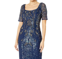 Adrianna Papell - Full Beaded Sheath Midi Party Dress