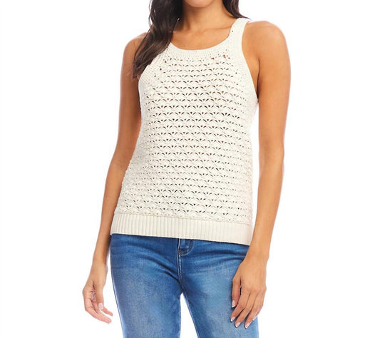 Karen Kane - Sleeveless Crochet Sweater