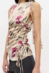 Ganni - Floral Satin Top