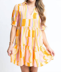 Karlie - Women's Multi Stripe Vneck Dress