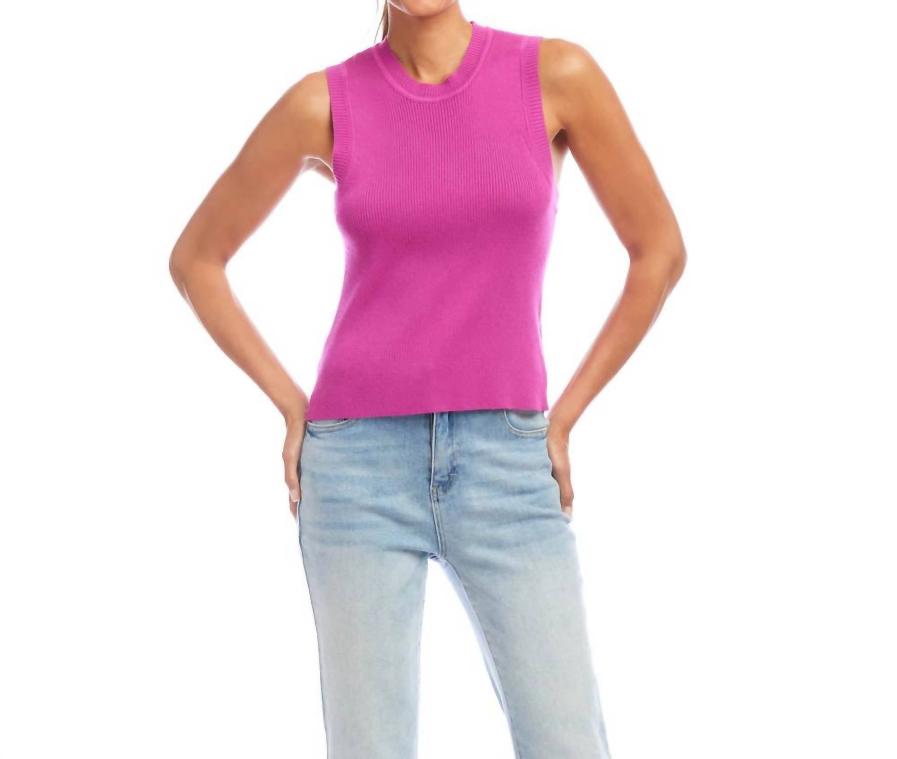 Karen Kane - Sleeveless Ribbed Sweater Tank Top